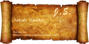 Jakab Sándor névjegykártya
