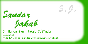 sandor jakab business card